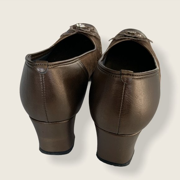 Niveole brown suede heels - US Women's Sz 8 - Picture 4 of 5